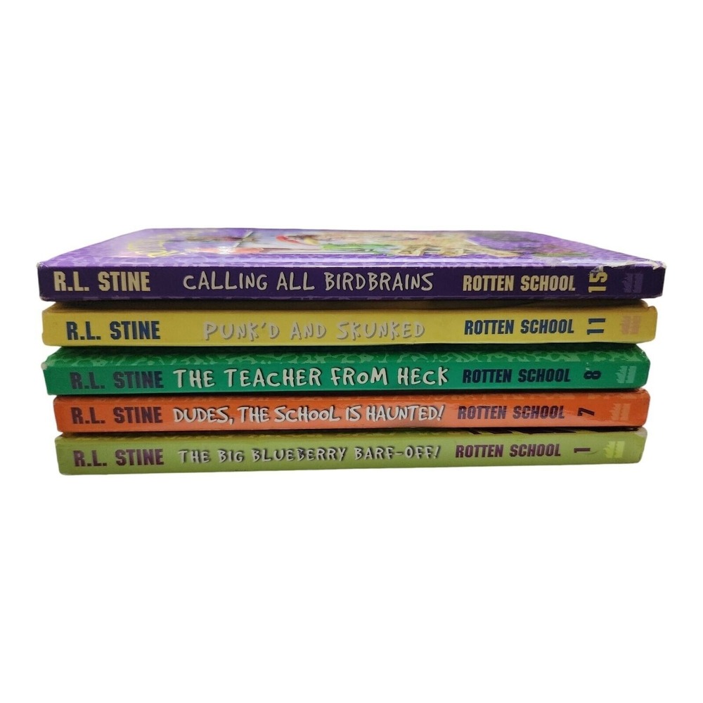 Goosebumps R.L. Stine Rotten School Books Lot of‎ 5 Volume 1 7 8 11 15